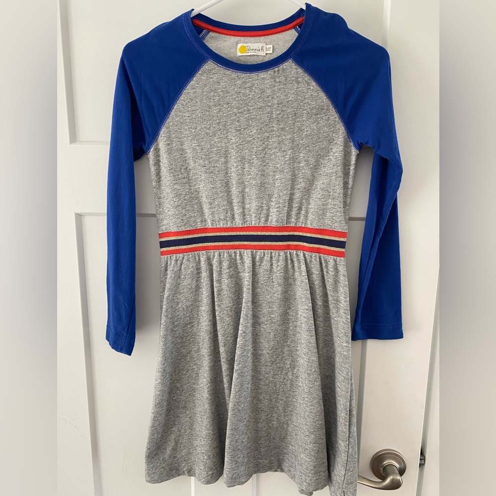 Johnnie B Blue and Gray Casual Kids Dress 11/12